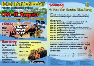 Titelbild zur Veranstaltung 18. Elbauenfest vom 9. bis 11. August 2024 und 9. Fest der Vereine Elbe-Parey am Sonntag